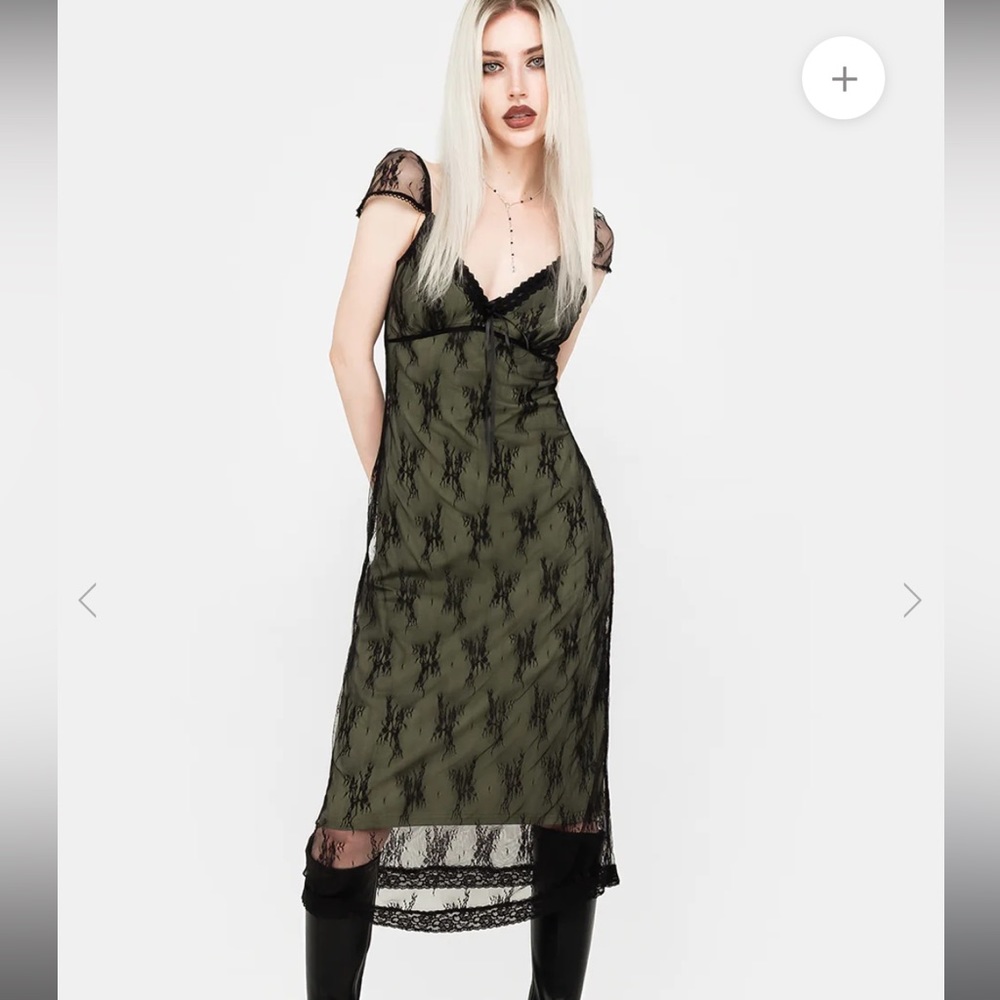 Disturbia Gladioli Stretch Lace Midi Dress (UK 18)